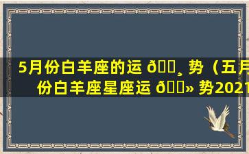 5月份白羊座的运 🌸 势（五月份白羊座星座运 🌻 势2021年）